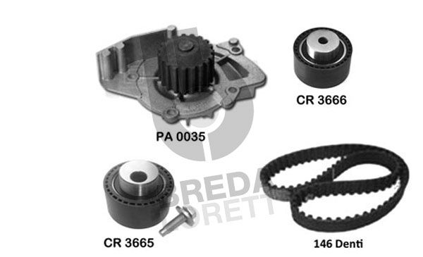 BREDA LORETT Veepump + hammasrihmakomplekt KPA0733A